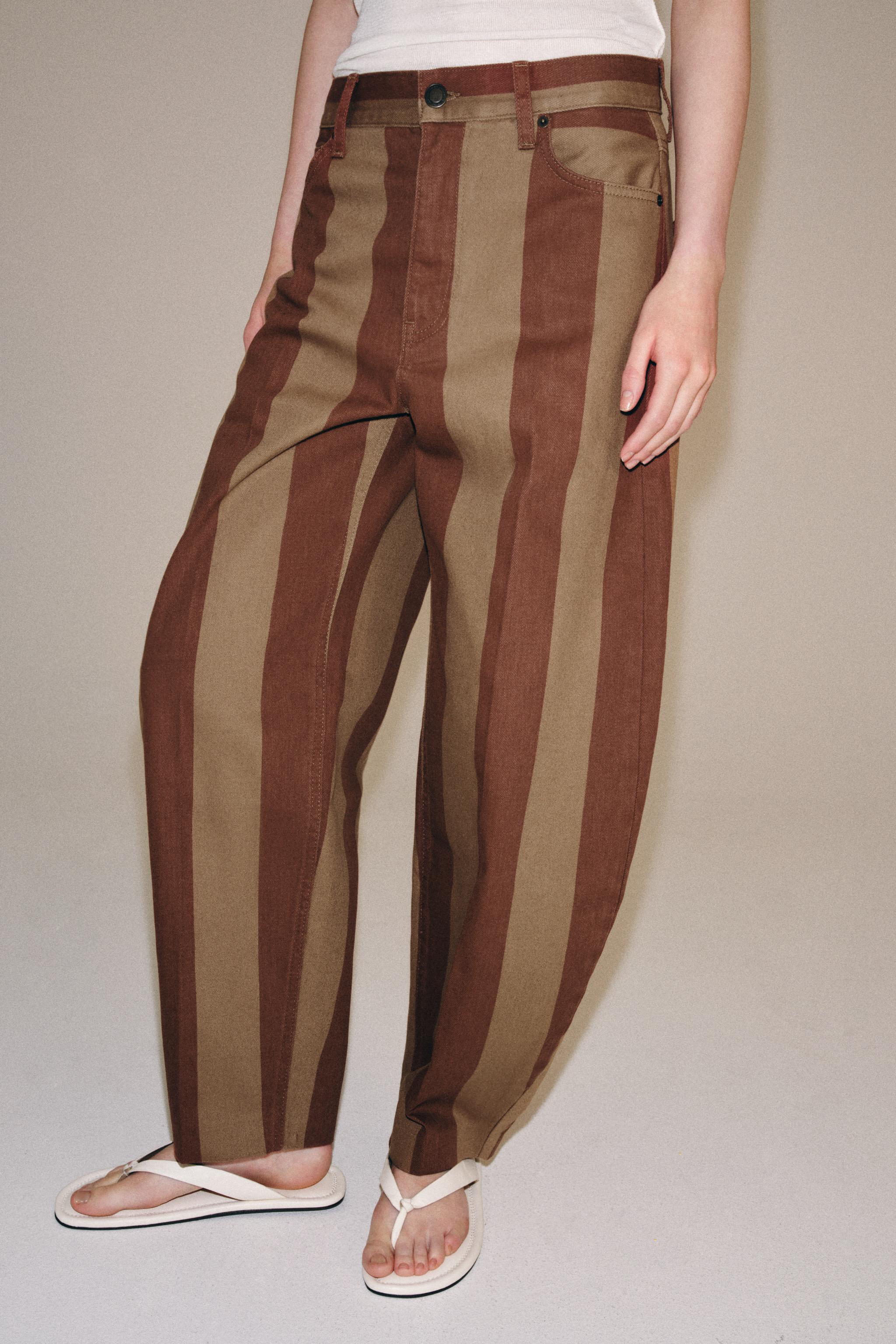 ZW COLLECTION TAPERED HIGH-RISE STRIPED JEANS